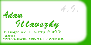 adam illavszky business card